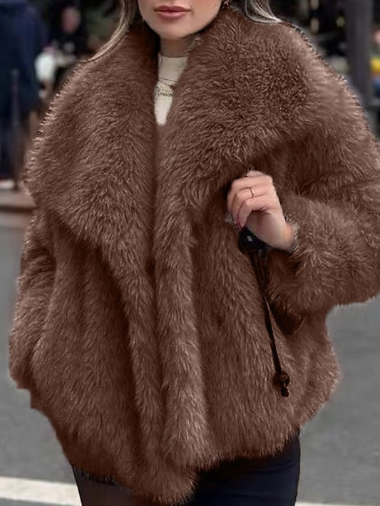Faux Leathers Comfortable Furs Warm Women's Coat Fur
