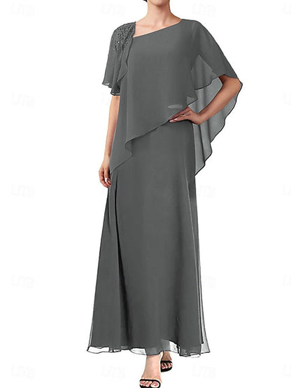 Neck Bride of Square Elegant Dress the Simple A-Line Mother