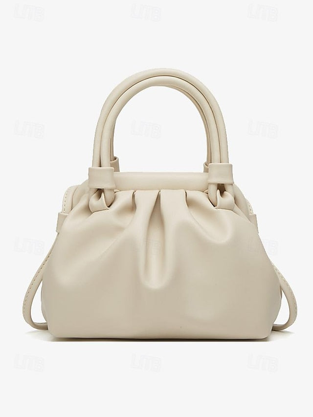 with Drawstring Handbag – Women's Closure Elegant Cream