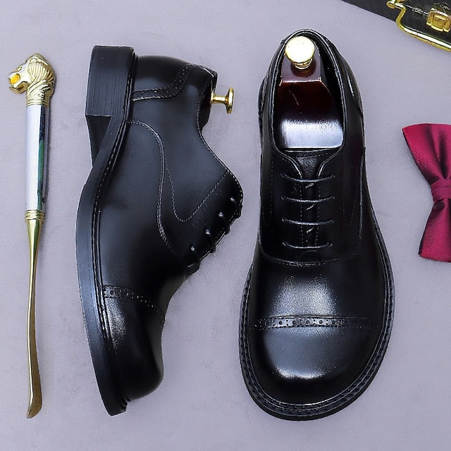 Cap Men's Leather Shoes- Toe First Genuine Oxford