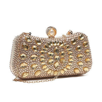 Luxury Evening Women's – Multicolor Clutch Crystal