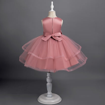 Party Color Toddler Solid Girls' Dress Sleeveless