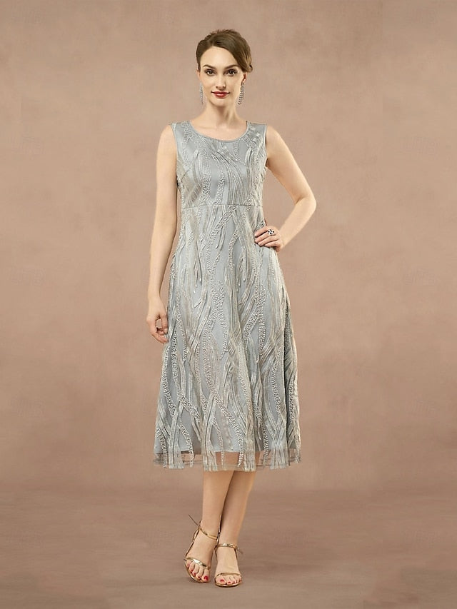Dress Two A-Line Neck Bride of the Elegant Jewel Mother Pieces