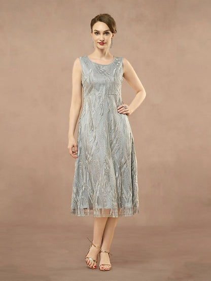 Dress Two A-Line Neck Bride of the Elegant Jewel Mother Pieces
