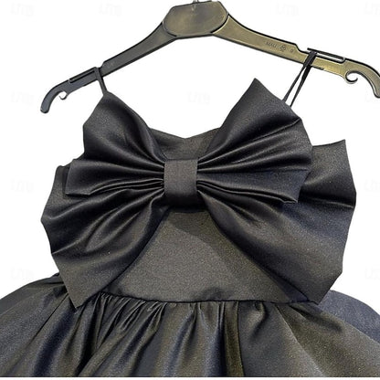 Dress Party Kids Sleeveless Color Performance Girls' Solid