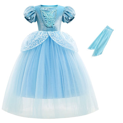 Princess Girl Theme Flower Cinderella Fairytale Party Dress