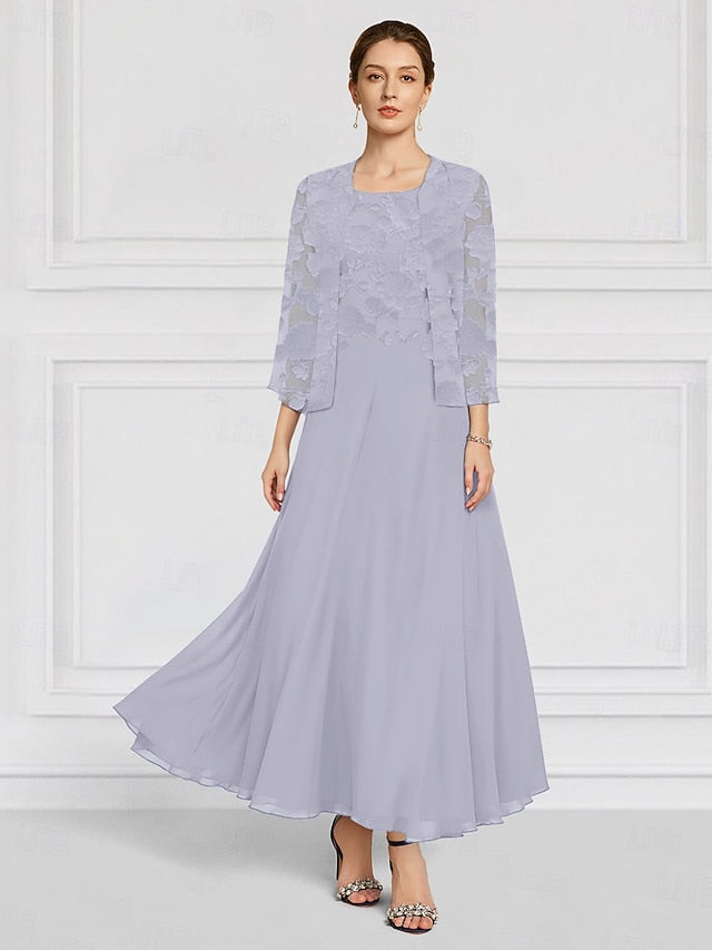 SkyBurnt A-Line Floral the Mother Bride Two Out Lace Piece of