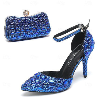 Rhinestone Women's with Heel High Shoes Wedding Multicolor