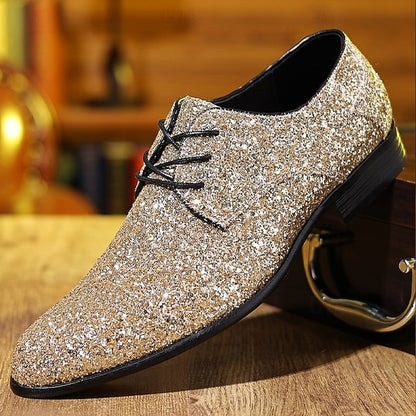 Lace-up Bold Party Glitter Shoes – Men's Statement Purple