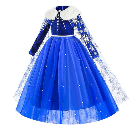 Girl Frozen Princess Elsa Party Flower Dress Fairytale Theme