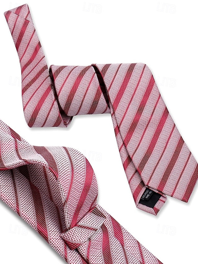 Men's Silk Checkered Square and Set Pocket Purple Tie –