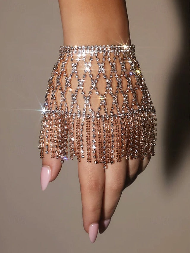 Chain Hand – Women's Crystal Rhinestone Luxury Bracelet