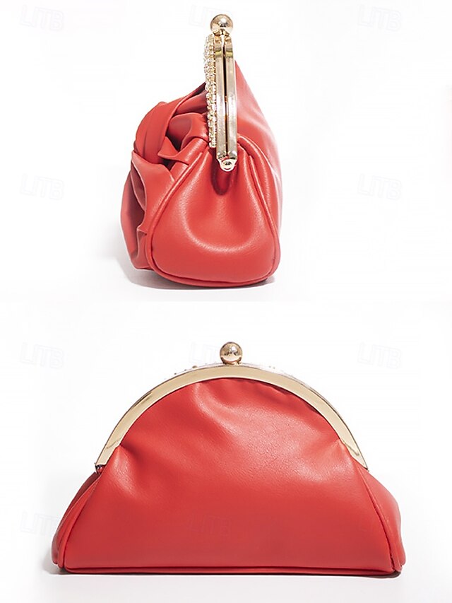 Faux Rhinestone – Evening Leather Women's Clutch Bag