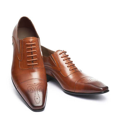 Shoes Oxford Faux Classic Leather Black Cap Men's -