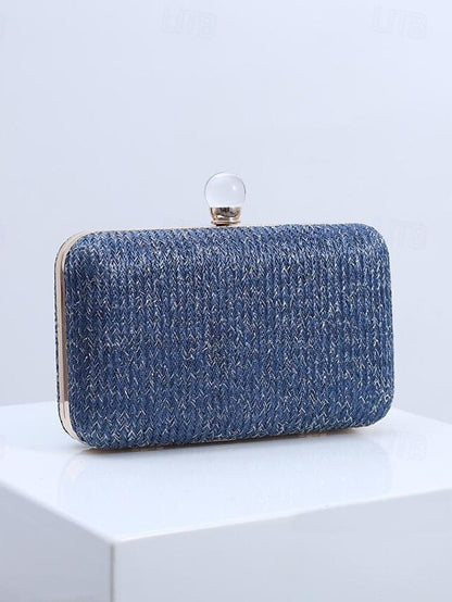 Elegant Stylish with Clutch Straw Pearl - Clasp Purse