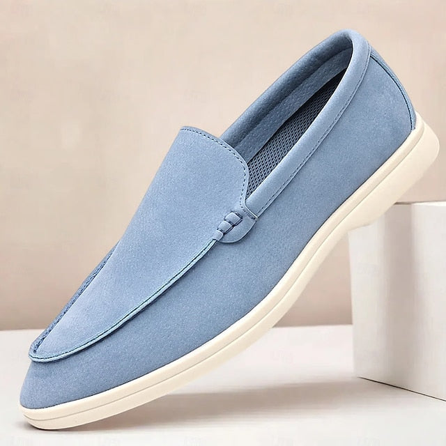 Slip-On Men's Loafers Casual Breathable Faux Blue – Light