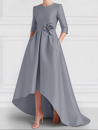 Gown Elegant A-Line Wedding Formal Evening Asymmetrical Dress