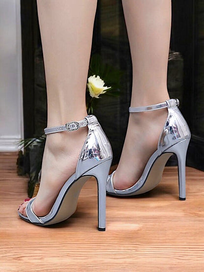 Wedding Metallic Stiletto Heel Sleek – for Sandals Women