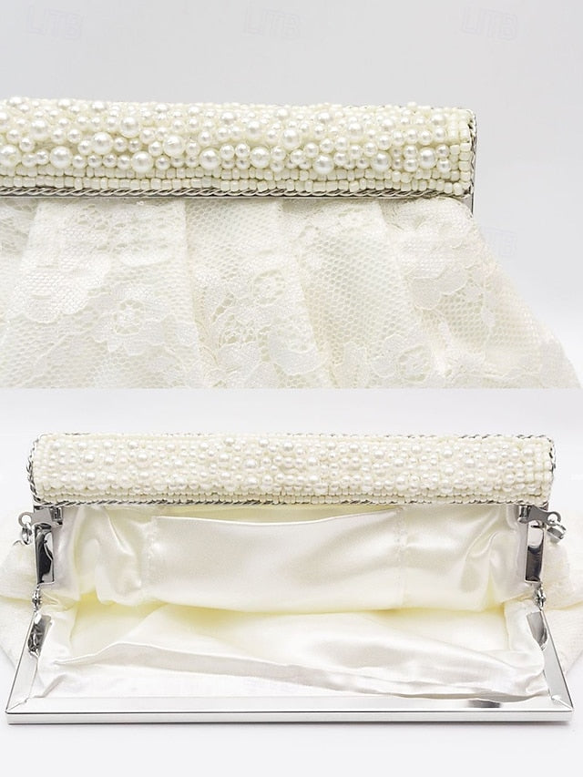 Black Clutch Evening Elegant Women's Lace Beaded Bag with