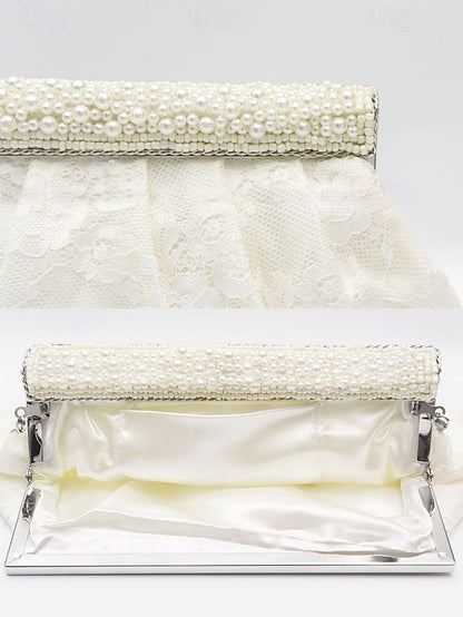 Black Clutch Evening Elegant Women's Lace Beaded Bag with