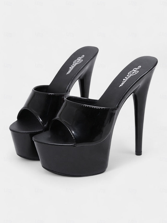 with Heels Patent Platform High Red Leather Women's