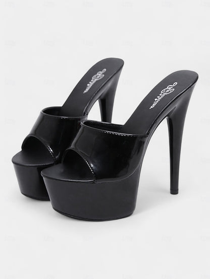 with Heels Patent Platform High Red Leather Women's