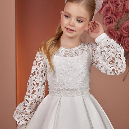 First Solid Communion Girls' Dress Flower Girl Kids