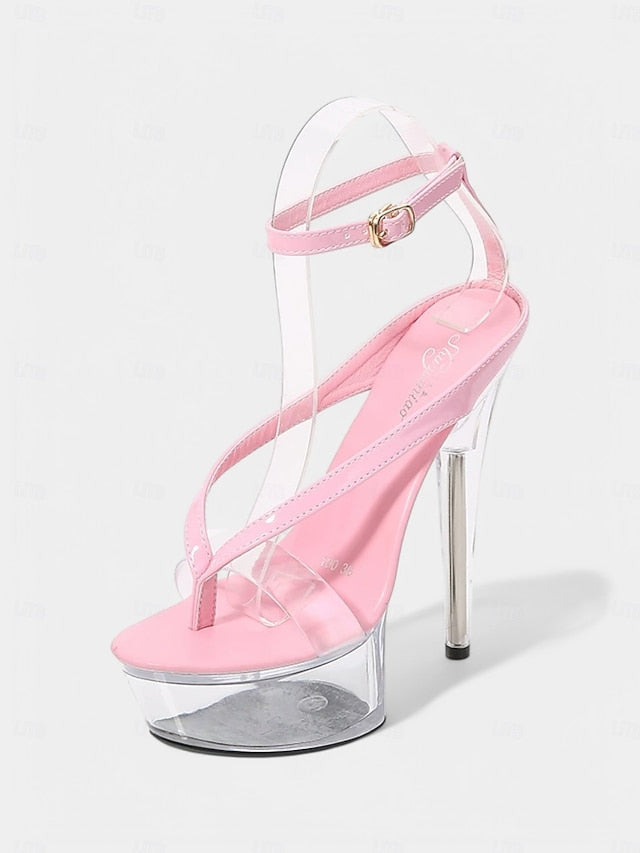 – Platform Heel Nightclub Clear Sandals Lavender Sexy