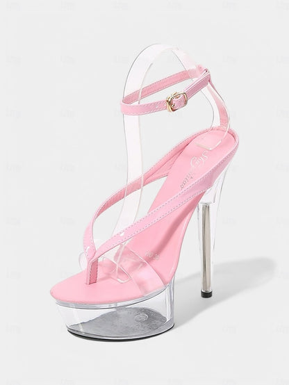 – Platform Heel Nightclub Clear Sandals Lavender Sexy