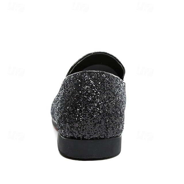 Silver Glitter with Loafers Slip-On Design and Men's