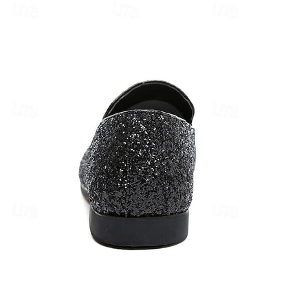 Silver Glitter with Loafers Slip-On Design and Men's