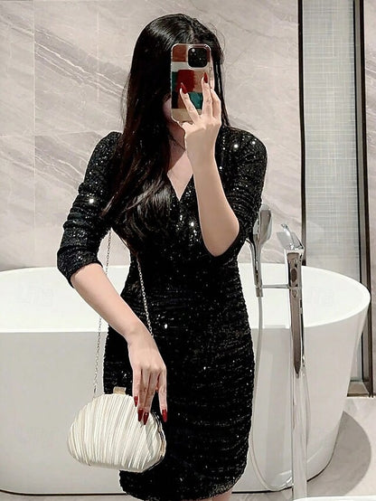 Purse Pleated Shell Evening Satin Clutch Women's