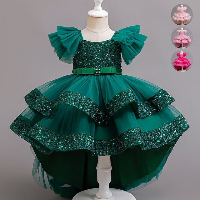 Special Sleeveless Sequin Party Dress Girls' Kids Wedding