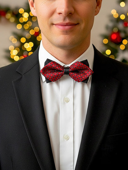 Men's with Pattern Tie Geometric Christmas Bow