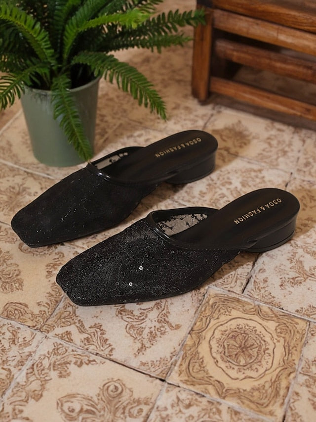 Lace Elegant White Flats Women's Mesh – Sheer Ballet