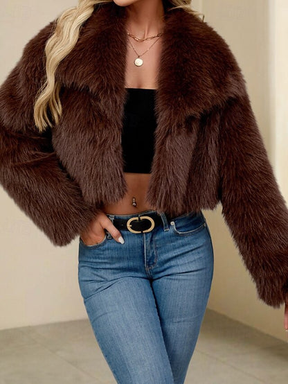 Comfortable Faux Fur Furs Warm Women's Leathers Coat