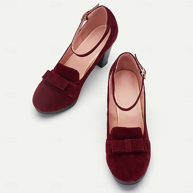 Mary Bow Women's Green - Detail Jane Heels with Suede