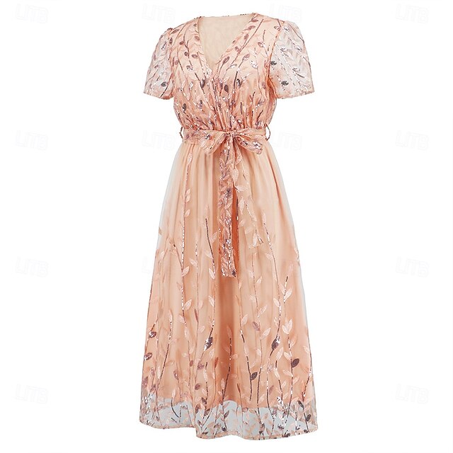 Mother Neck Elegant V Bride the A-Line Dress Sequin of