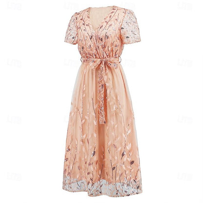 Mother Neck Elegant V Bride the A-Line Dress Sequin of