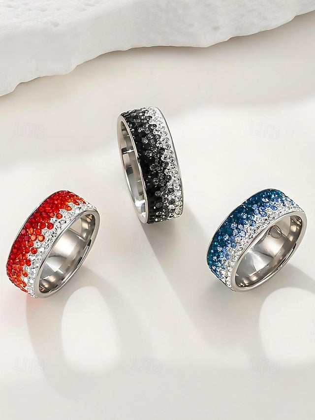 Red Stylish Ring Stainless Steel Christmas Men's –