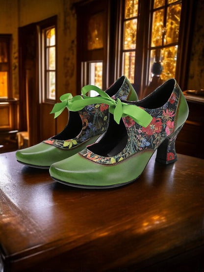 Jane Green Heels Leather with Mary Women's Floral Print