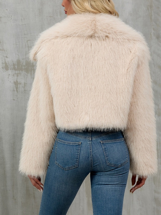 Comfortable Faux Fur Furs Warm Women's Leathers Coat