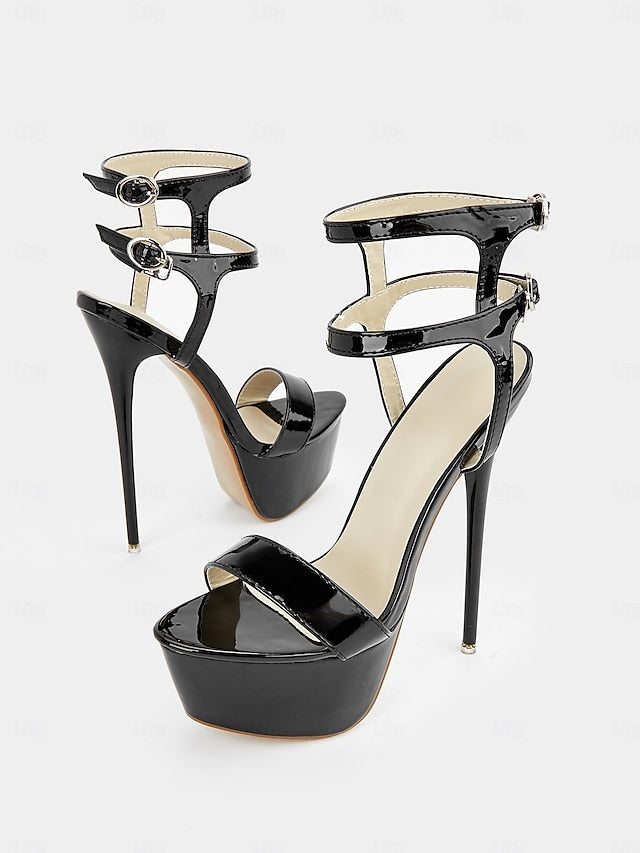 Leather Heels Women's Stiletto Platform – High Patent