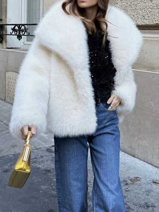 Warm Faux Furs Coat Leathers Fur Women's Comfortable