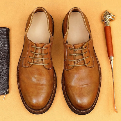 Goodyear Men's Clean with Derby Shoes Welt Leather and Tan