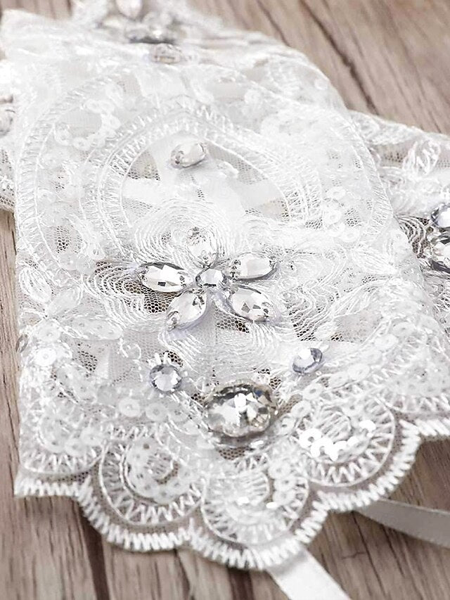 Lace with Accessories – Gloves Wedding Pearls Bridal Elegant