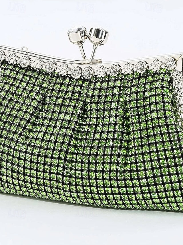 Vintage Purse – Clutch Rhinestone Women's Green Sage