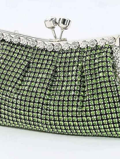 Vintage Purse – Clutch Rhinestone Women's Green Sage