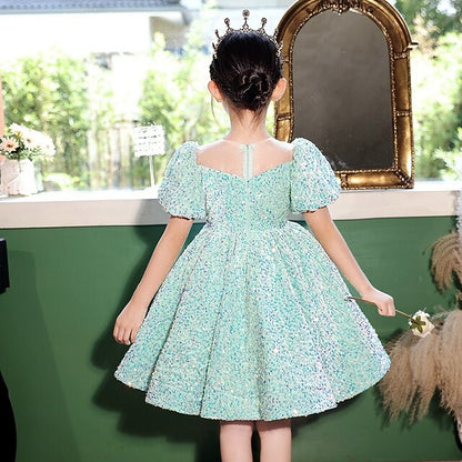 Sleeve Spring Summer Dress Short 3D colour Girls' Wedding