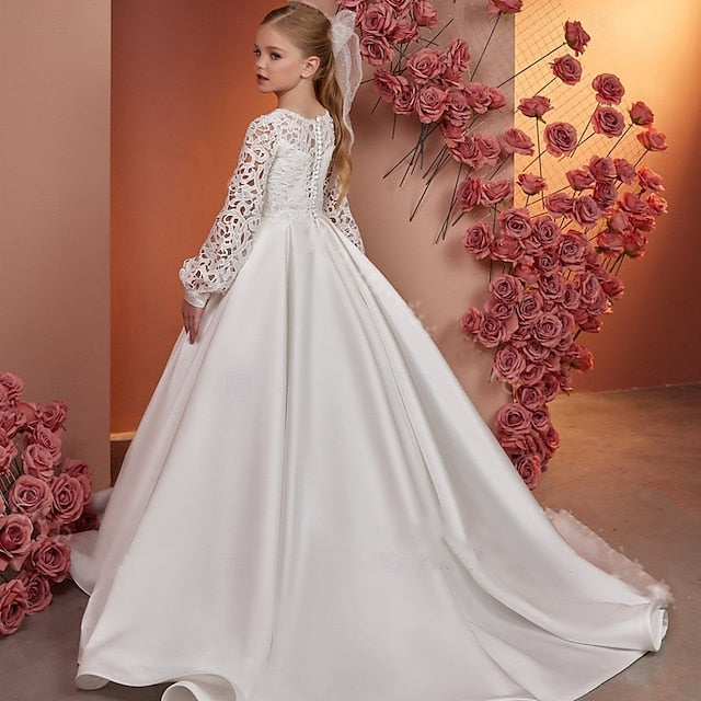 First Solid Communion Girls' Dress Flower Girl Kids